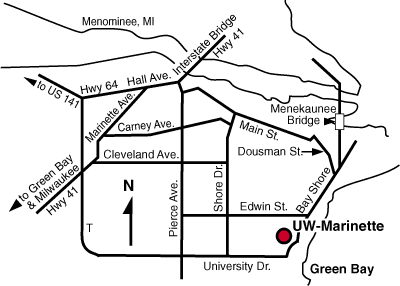 map of uw-marinette